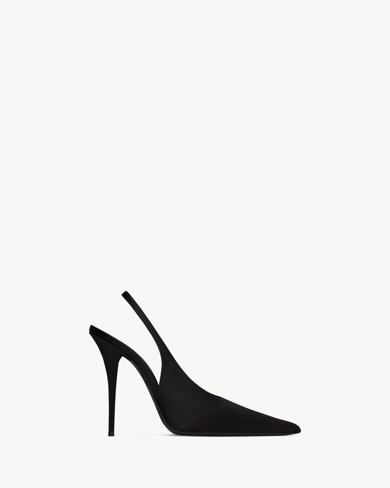 L'ENTRACTE slingback pumps in satin crepe | Saint Laurent | YSL.com