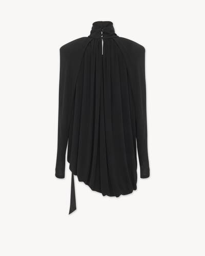 draped dress in satin crepe jersey