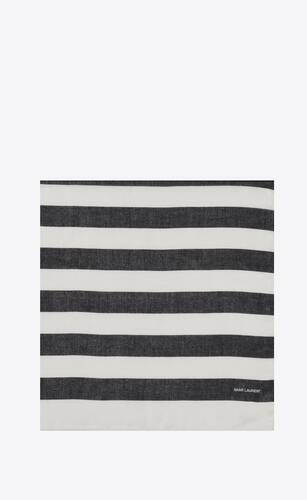 striped square scarf in modal and cashmere