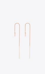 OPYUM ysl long threader earrings in metal | Saint Laurent | YSL.com