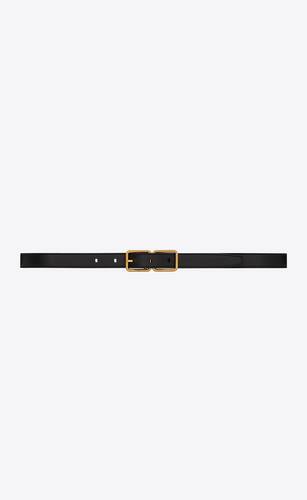 double buckle thin belt in smooth leather