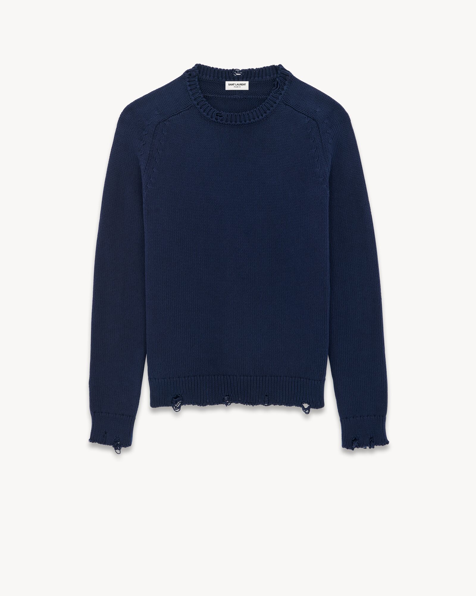 Destroyed Knit Sweater | Saint Laurent | YSL.com