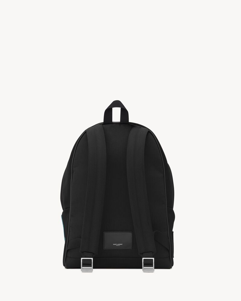 saint laurent embroidered city backpack in canvas