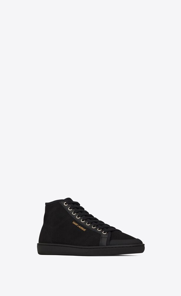 Court Classic SL/39 mid-top sneakers in canvas and leather | Saint Laurent | YSL.com