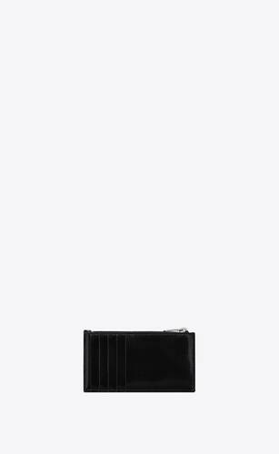 cassandre fragments zipped card case in brushed leather