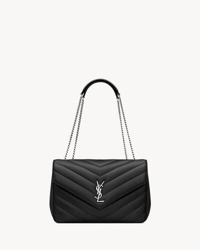 LOULOU small in MATELASSÉ lambskin in Black | Saint Laurent | YSL CA