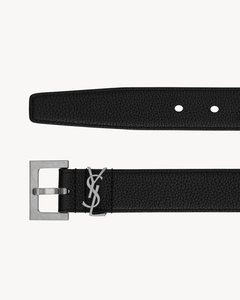 SAINT LAURENT 3cm Leather Belt for Men