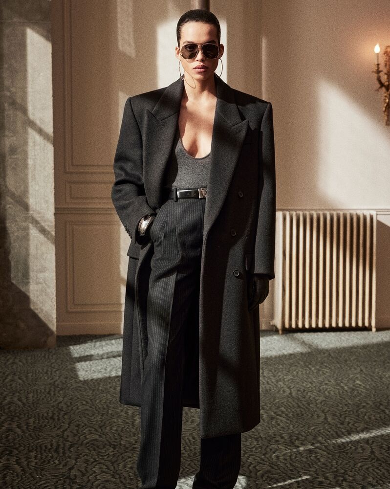 Long coat in wool, Saint Laurent