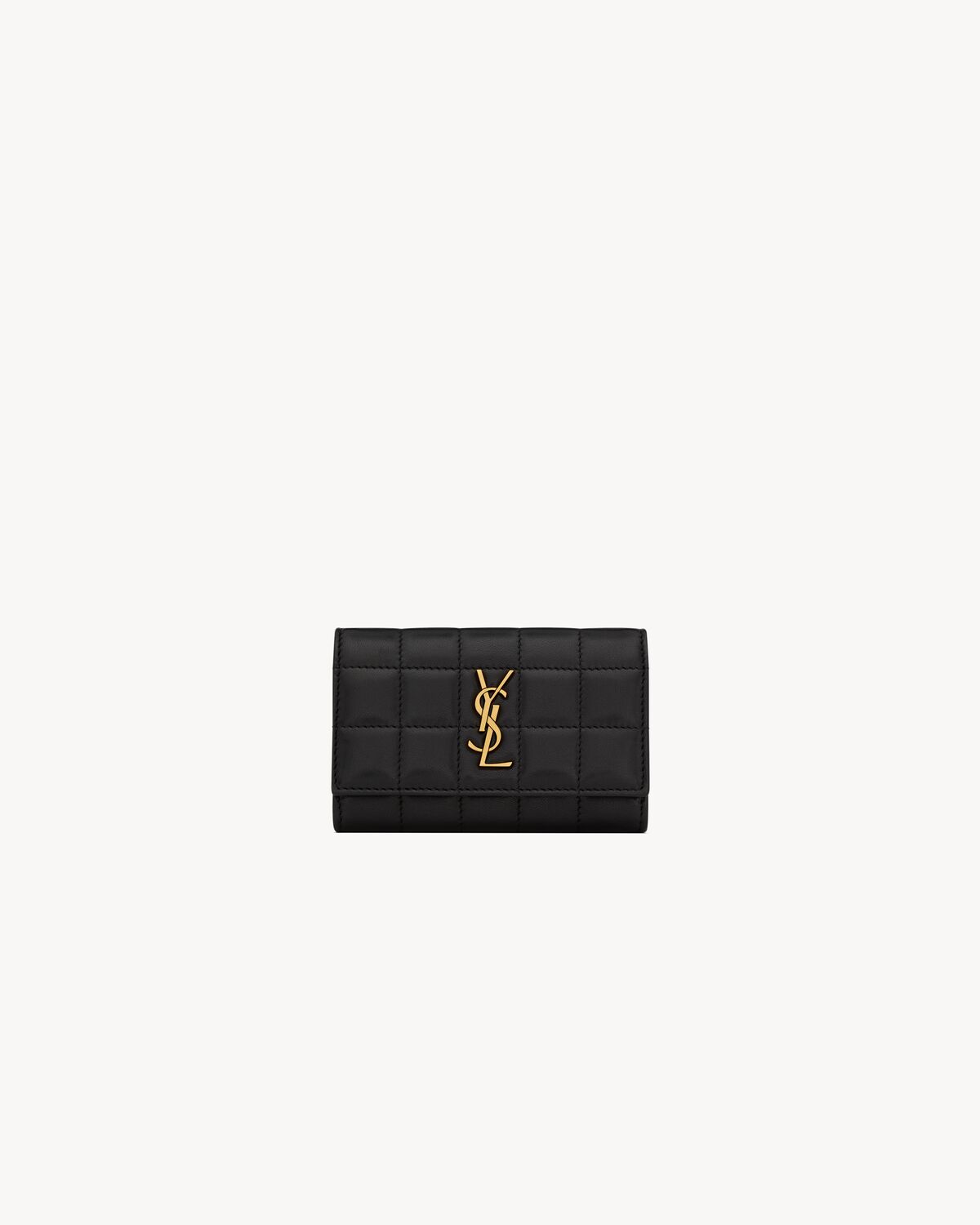 CASSANDRE MATELASSÉ CARRÉ compact card case in lambskin | Saint Laurent ...