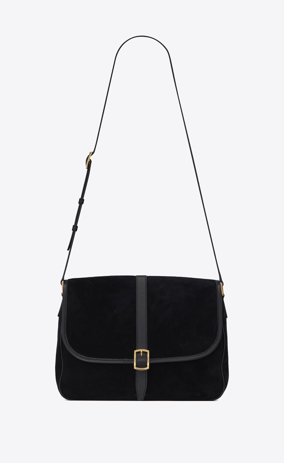sorbonne flap bag in suede and vintage leather