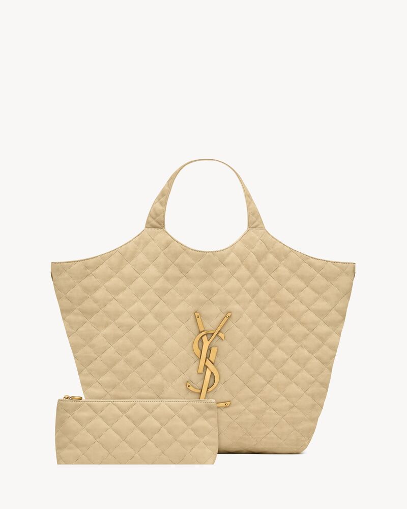 ICARE maxi shopping bag in quilted nubuck suede