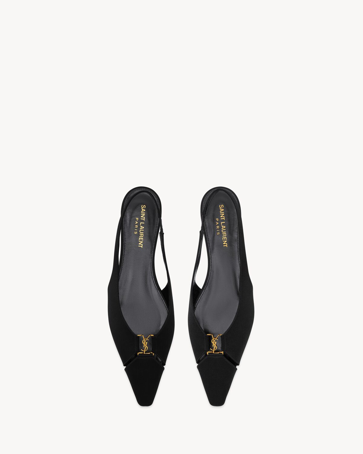 BABYLONE Slingback-Pumps aus Satin-Crêpe