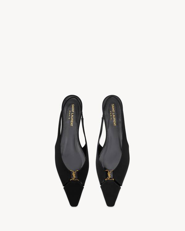 BABYLONE slingback flats in satin crepe | Saint Laurent | YSL.com