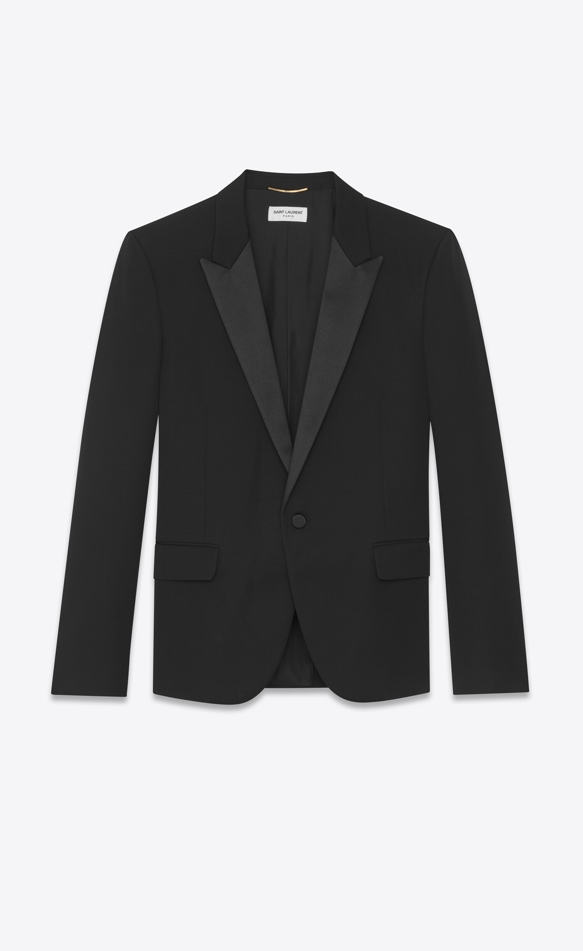 Jean Yves 1 Button Peak Lapel Black 100% Wool Tuxedo Jackets Wedding Sizes 36-50 
