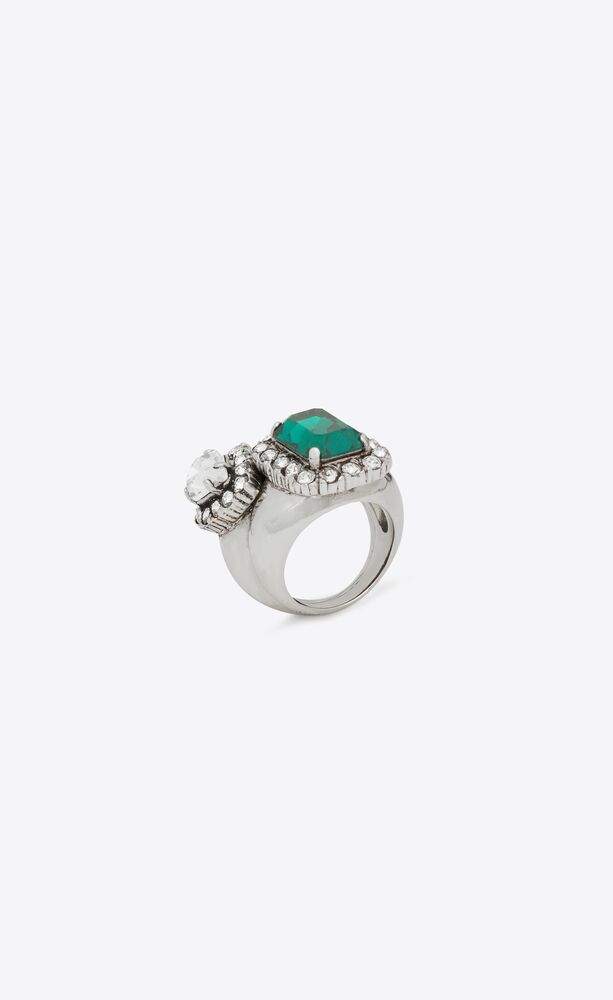 you & me emerald princess ring in metal