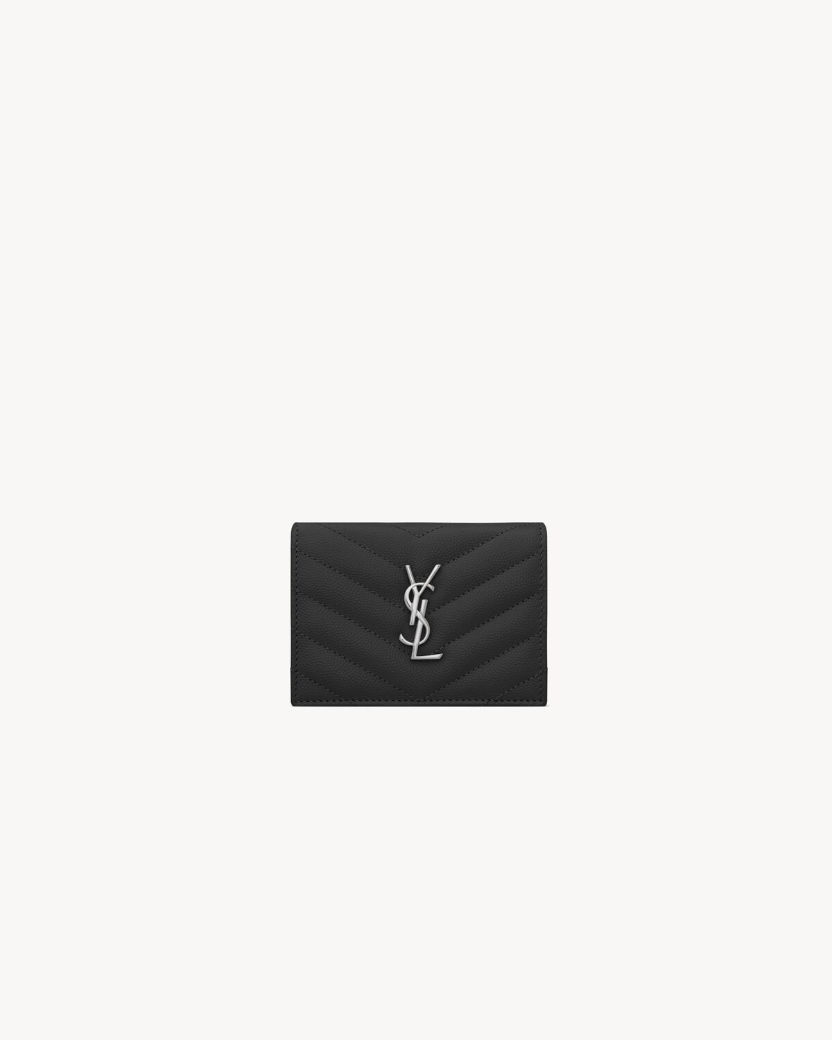 モノグラム ウォレット（グレインドプードルエンボスレザー） | Saint Laurent