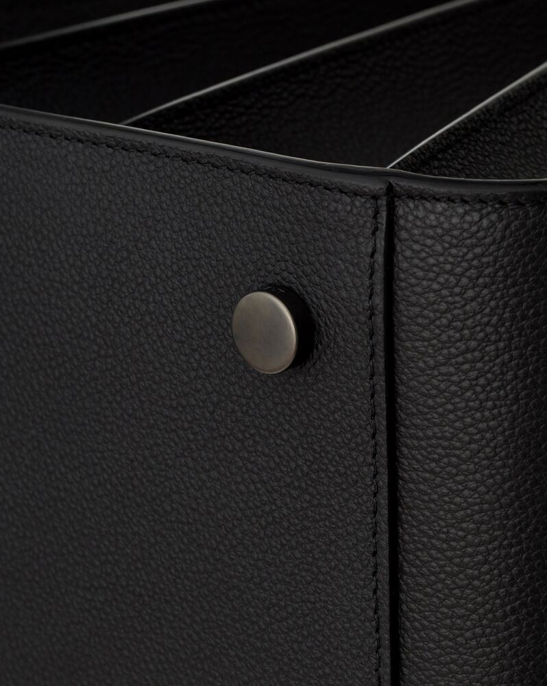 Yves Saint Laurent Sac de Jour Large Black and Blue Leather