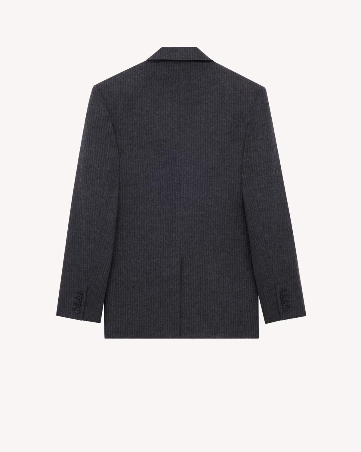 jacket in striped wool and cashmere flannel