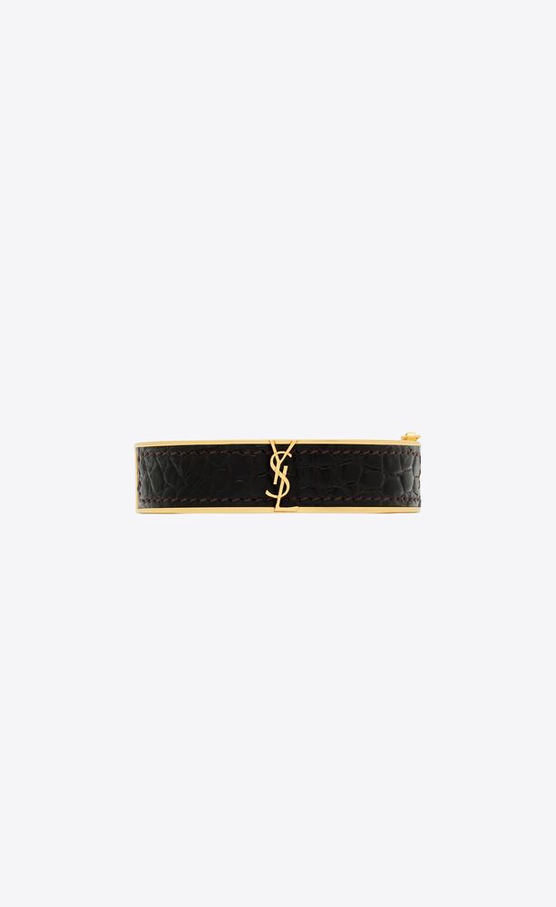 CASSANDRE bracelet in metal and leather | Saint Laurent | YSL.com
