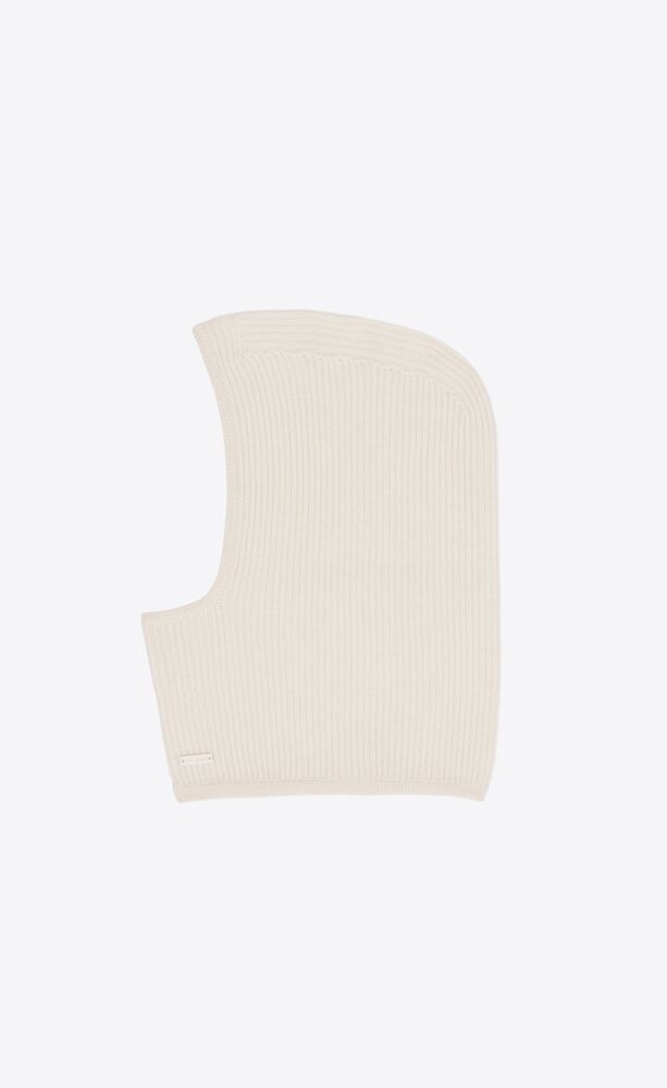 ribbed balaclava in cashmere