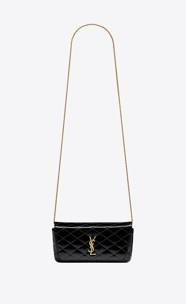 GABY chain phone holder in quilted patent leather | Saint Laurent | YSL.com