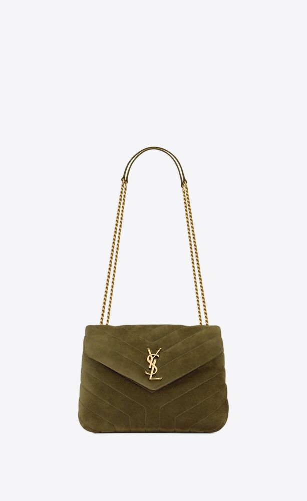 loulou small in quilted "y" suede