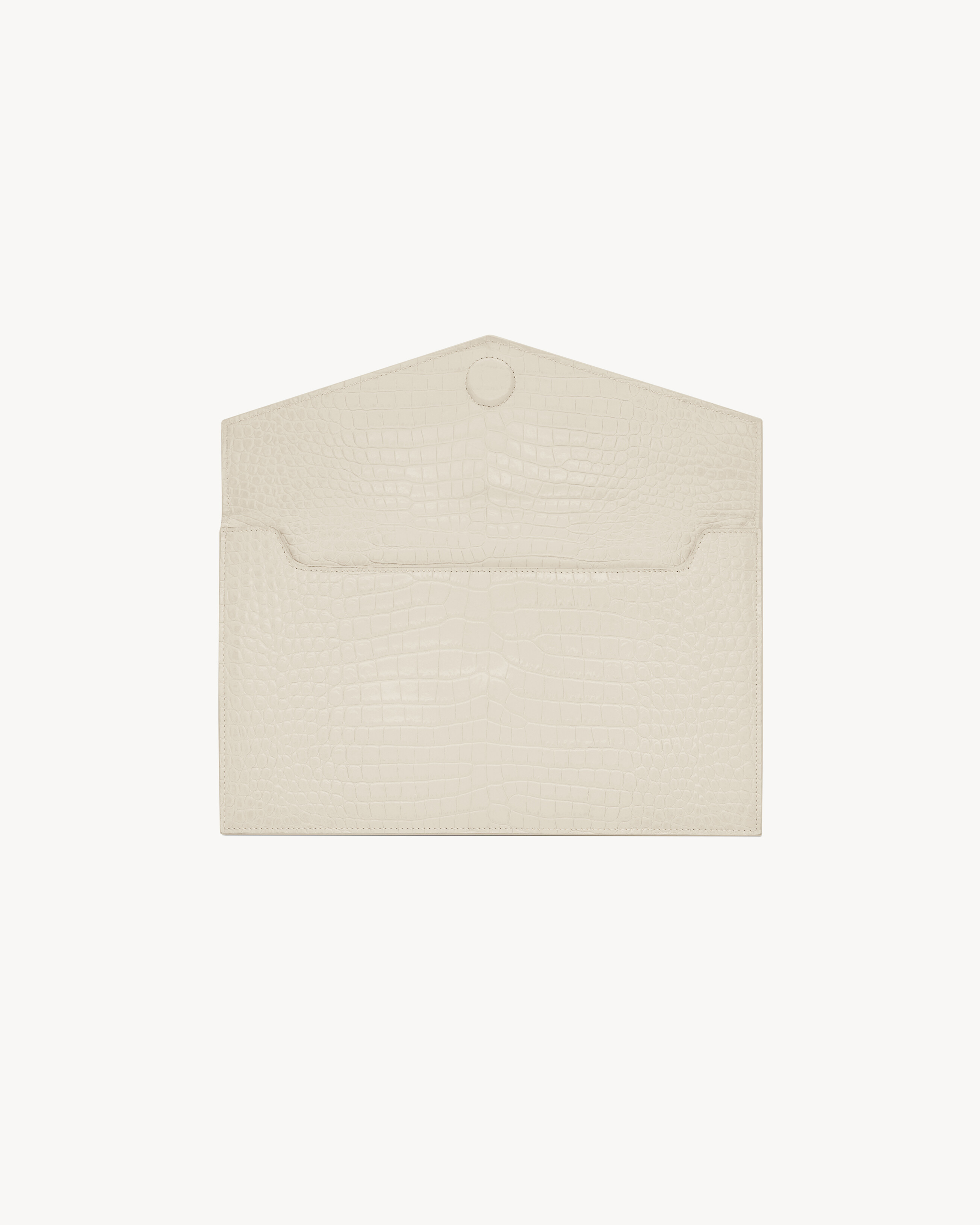UPTOWN POUCH IN CROCODILE-EMBOSSED SHINY LEATHER