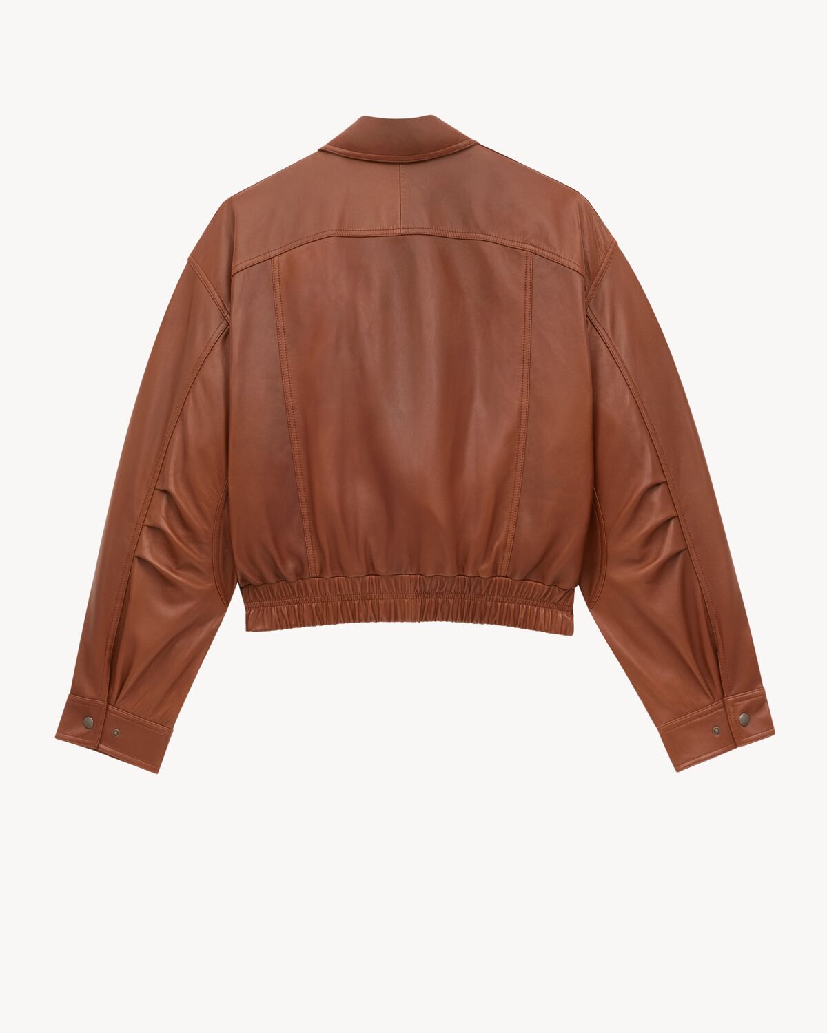 bomber jacket in shiny plunged lambskin