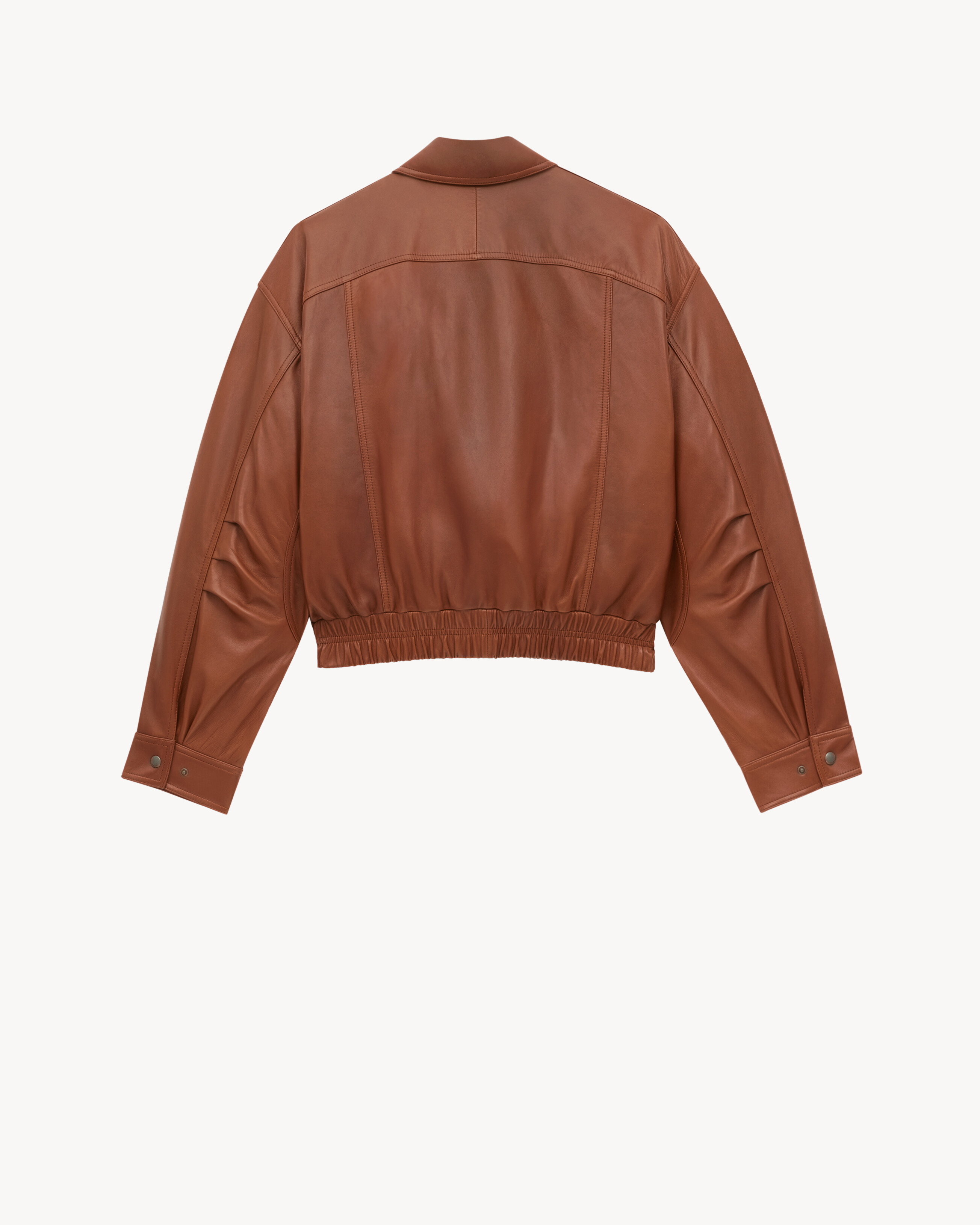 bomber jacket in shiny plunged lambskin