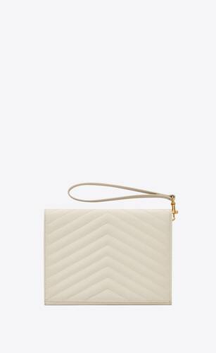 Saint Laurent Cassandre Flap Pouch in Smooth Leather - ShopStyle Clutches