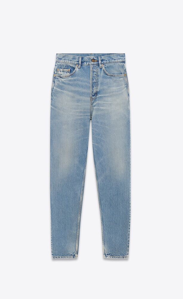 cropped-jeans aus denim in sunny sky blue