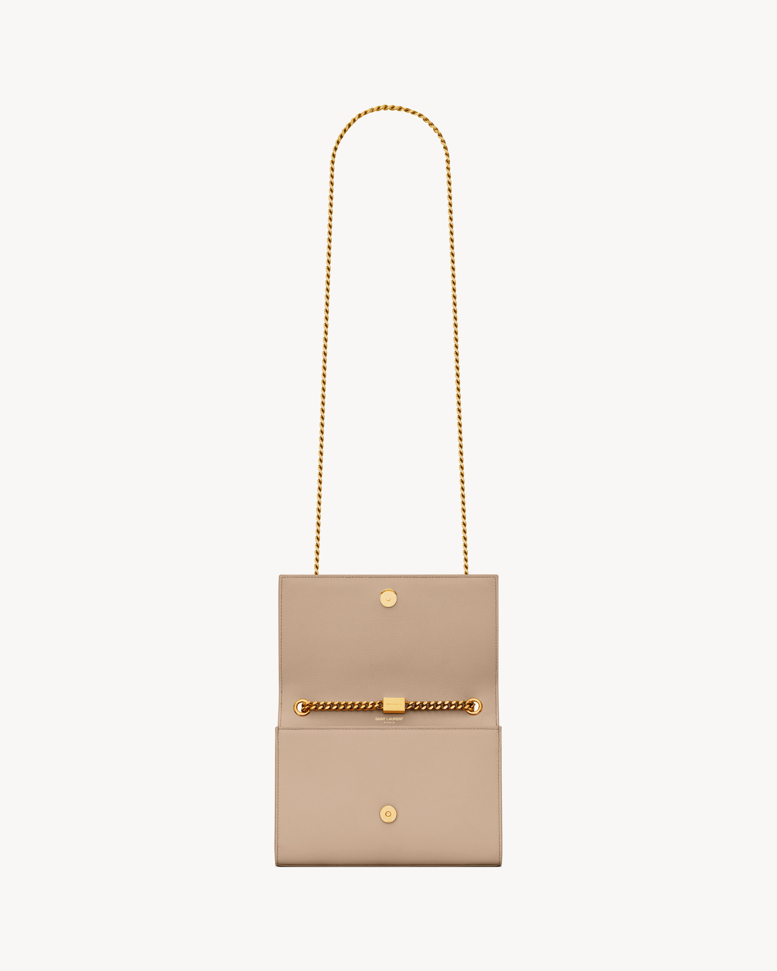 KATE small Tasche mit Kette aus schwarzem strukturiertem Leder mit Grain-de-Poudre-Prägung