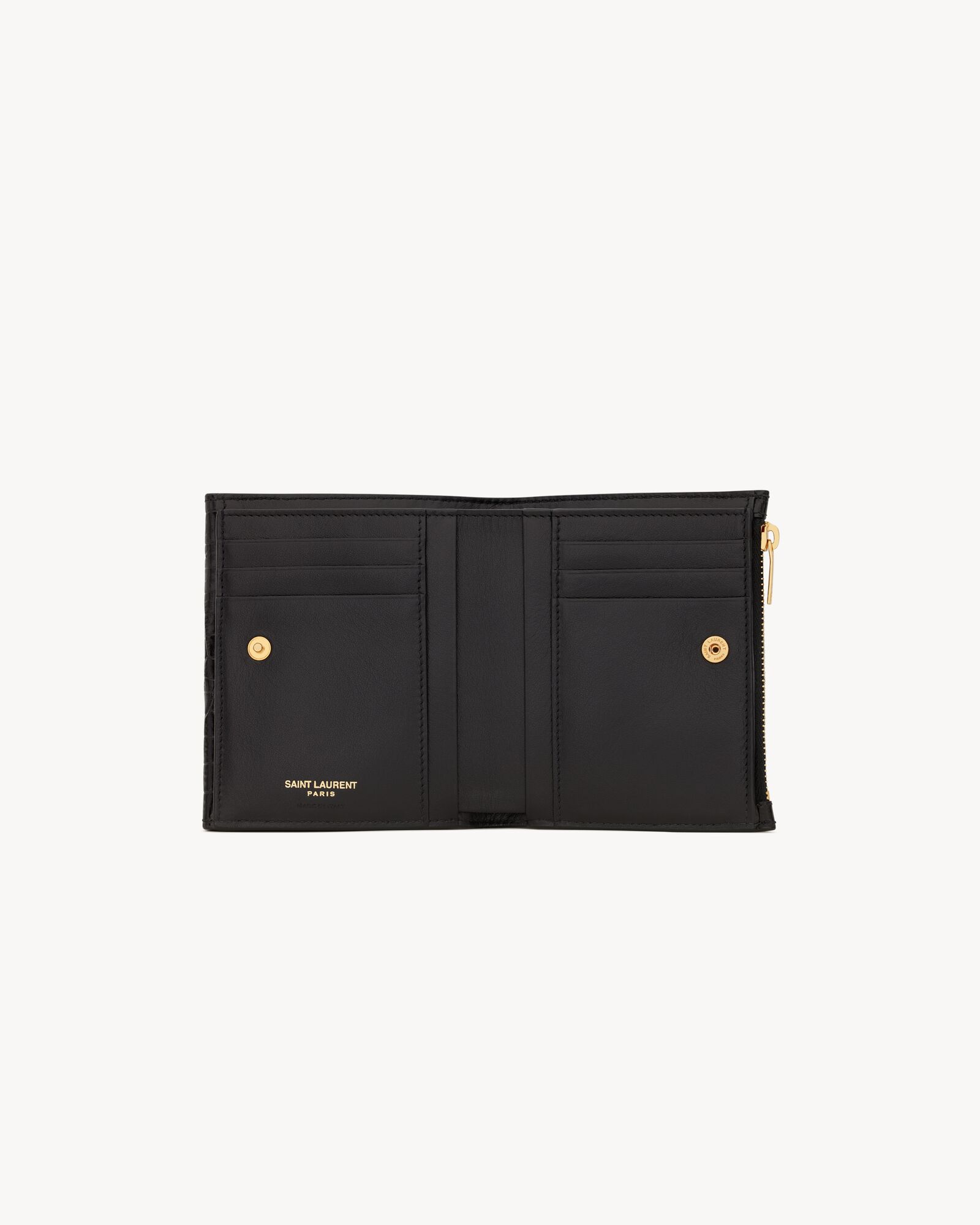 YSL Wallet Red Gold Cowhide 240592