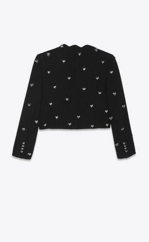 cropped jacket in bouclé tweed