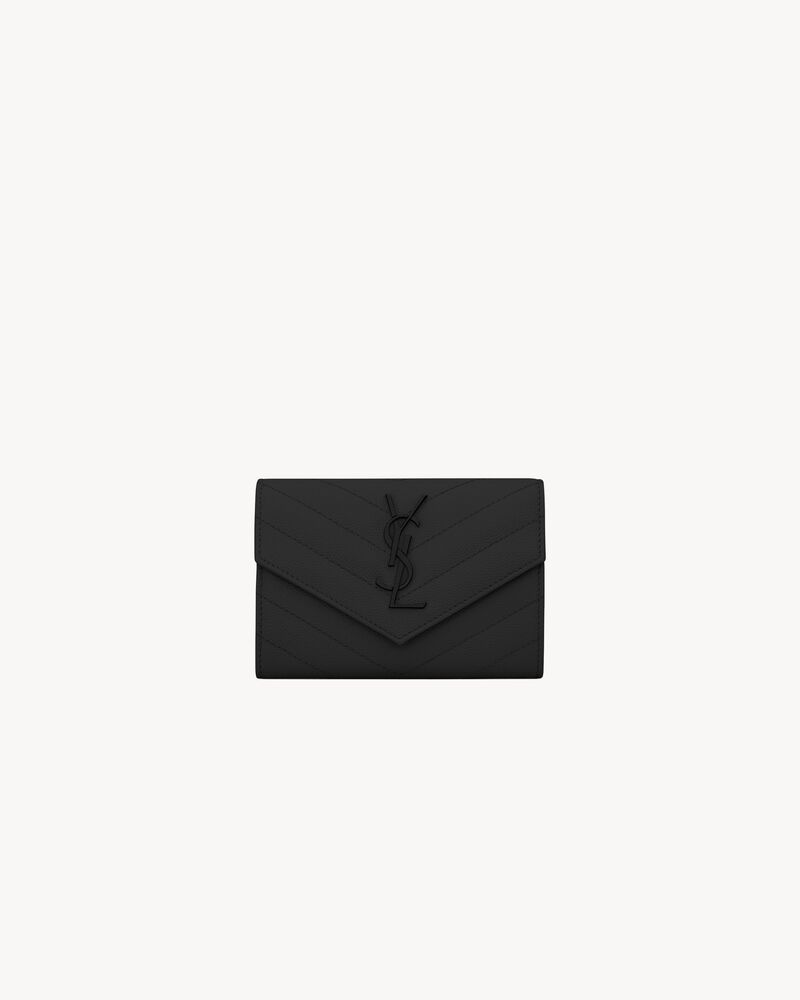 Saint Laurent Monogramme Small Grain de Poudre Envelope Wallet