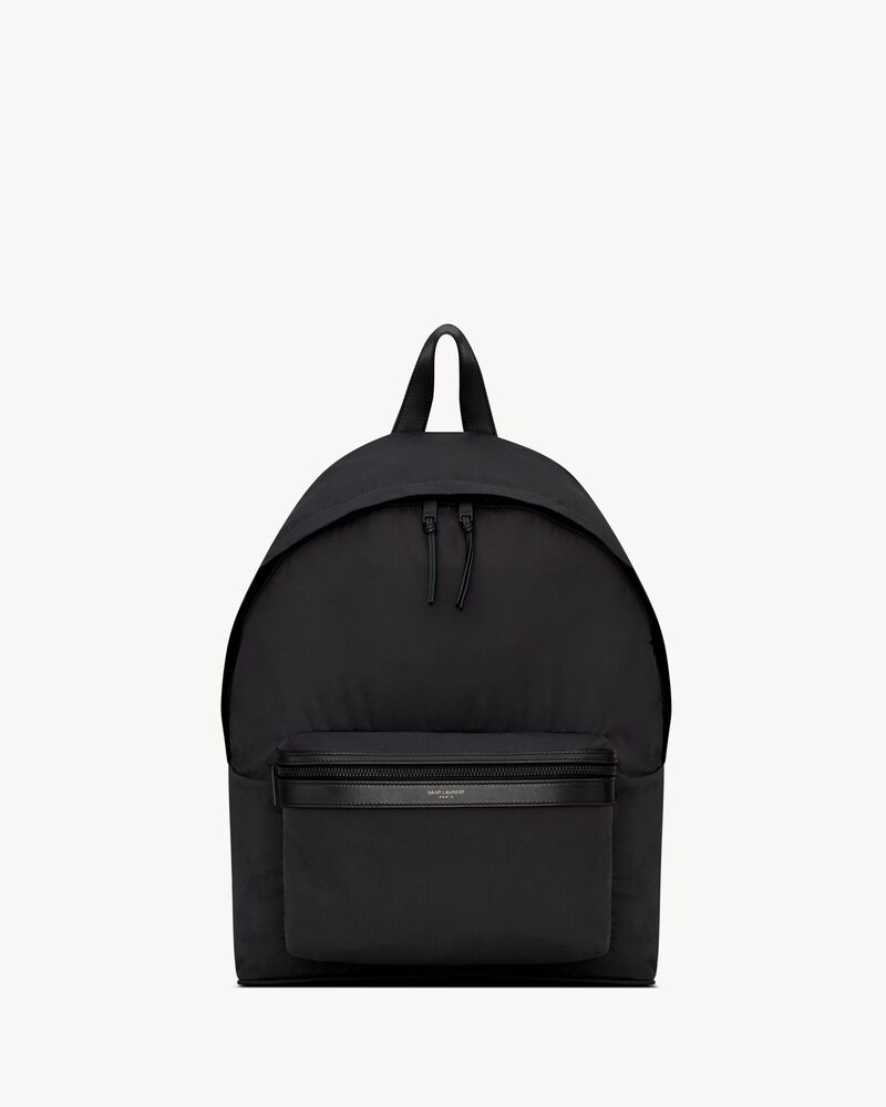 CITY backpack in nylon ripstop and leather