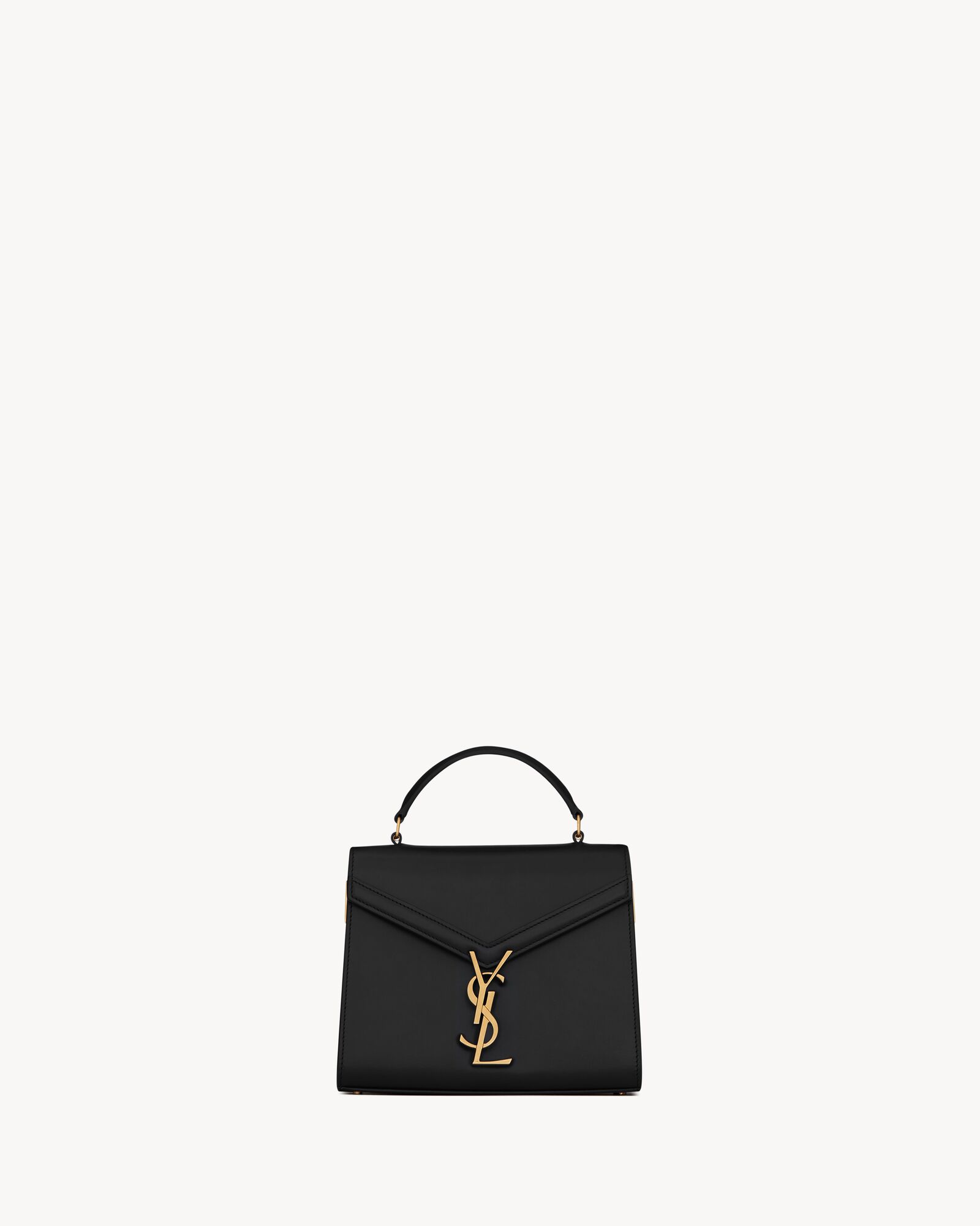 CASSANDRA Mini top handle bag in BOX SAINT LAURENT leather Saint