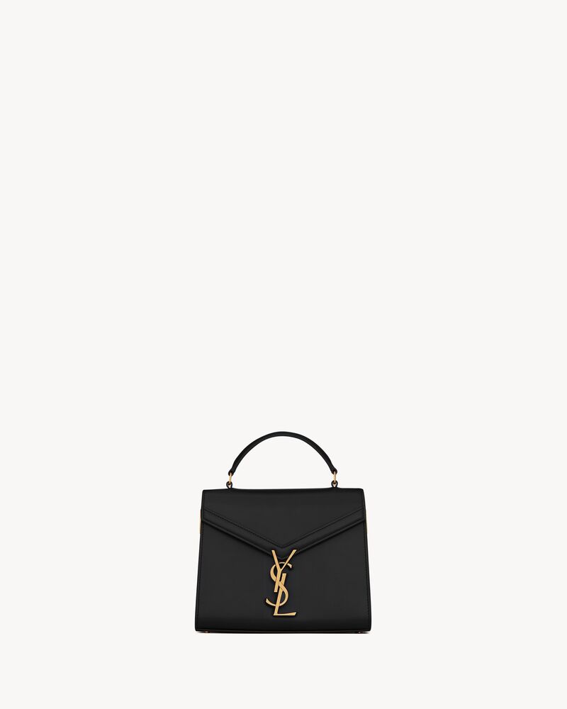 cassandra mini-tasche aus box saint laurent leder mit tragegriff