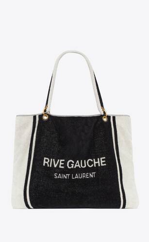 rive gauche towel tote bag in terry cloth