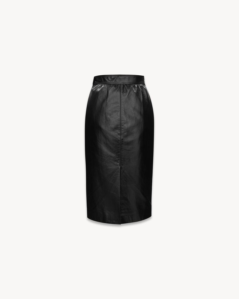 pencil skirt in shiny leather