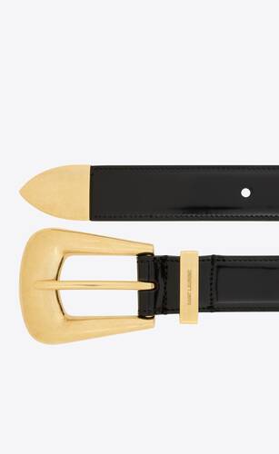 folk buckle belt in brushed leather