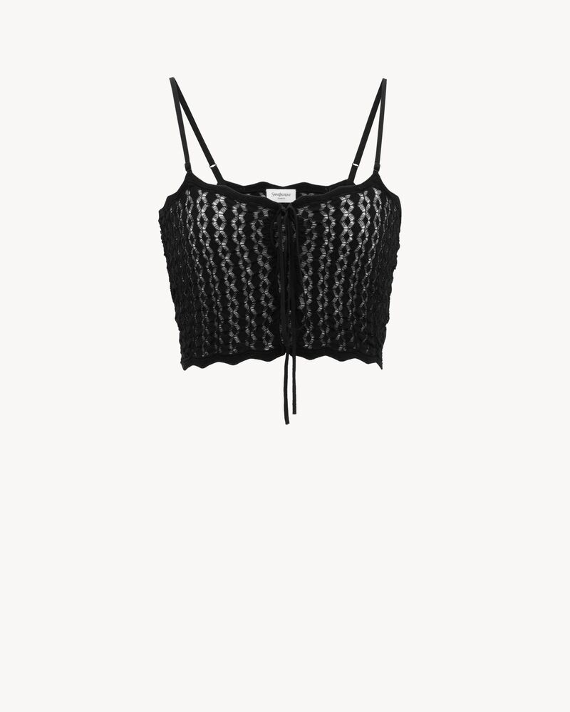 crop top in pointelle knit