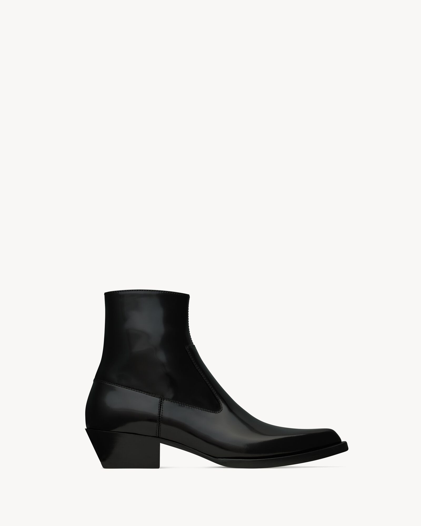 BEAT booties in glazed leather | Saint Laurent | YSL AU