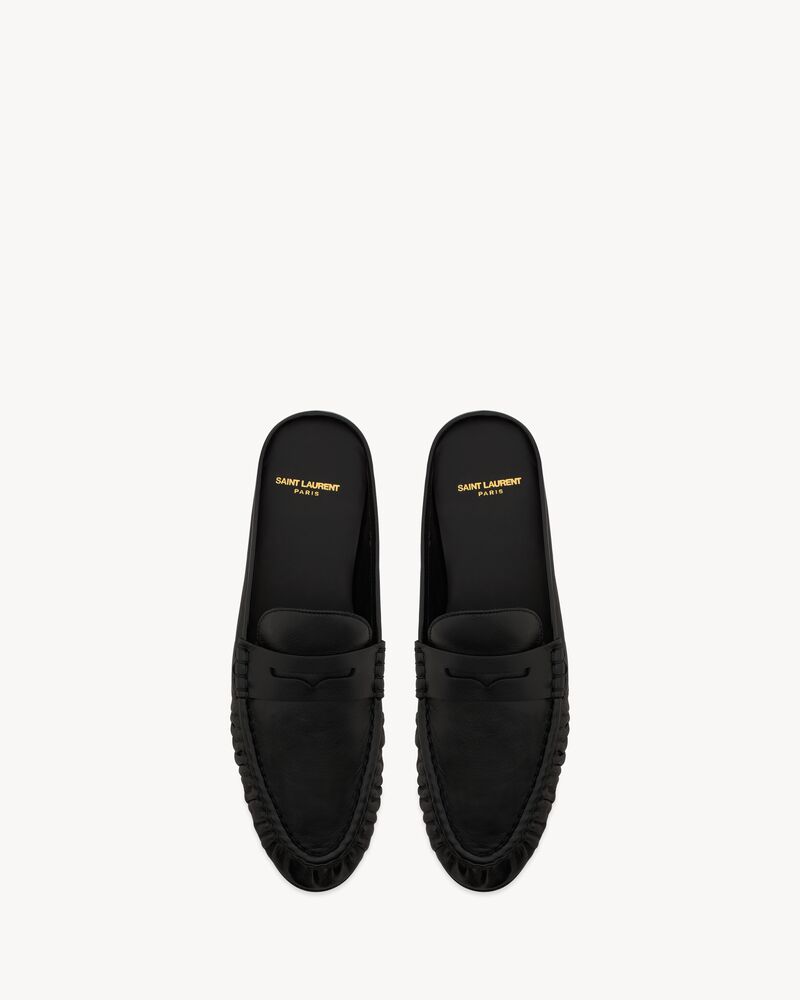 LE LOAFER penny mules in smooth leather