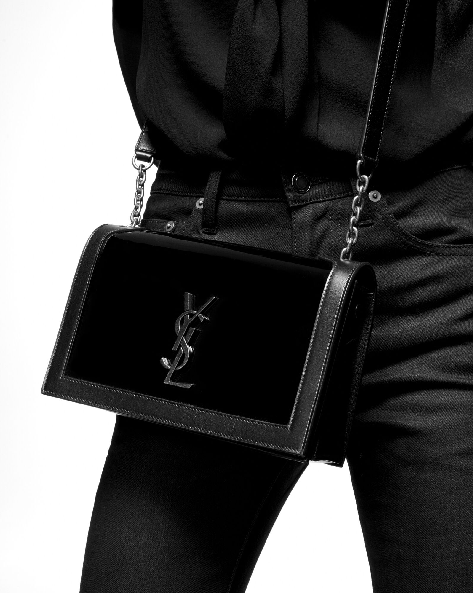 ysl suede bag black