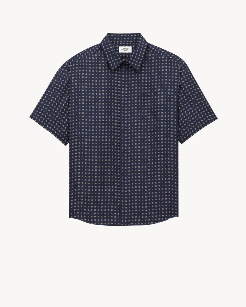 Camisa de seda con motivo de cuadros 