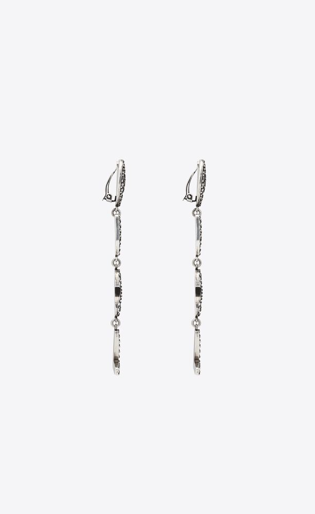 opyum ysl heart earrings in metal and crystal