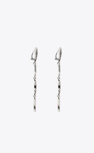 opyum heart earrings in metal and crystal
