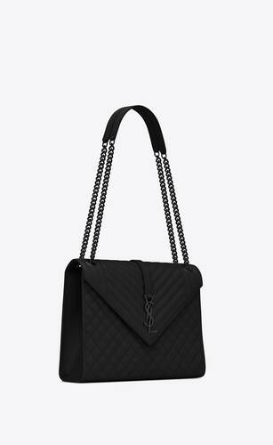 Saint Laurent black Medium Envelope Matelassé Shoulder Bag