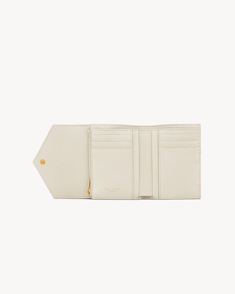 CASSANDRE MATELASSÉ compact tri fold wallet in LAMBSKIN